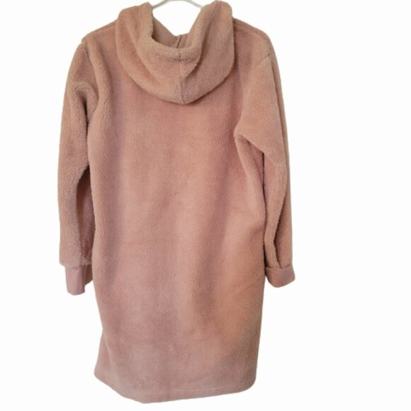 - BP Teddy bear hooded long zipper Light jacket pocket, blush pink NWOT - Picture 7 of 8